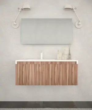 Mueble de baño BINARIO suspendido 2 cajones acabado OLIVO