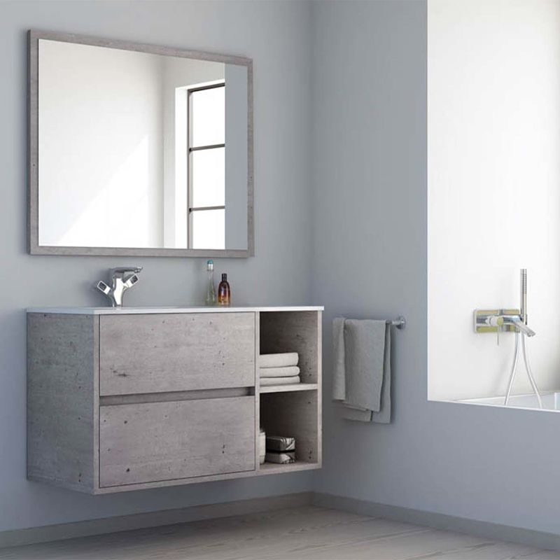 Mueble de baño CARLOTTA en color suspendido 2 cajones - 2 huecos con lavabo cerámico