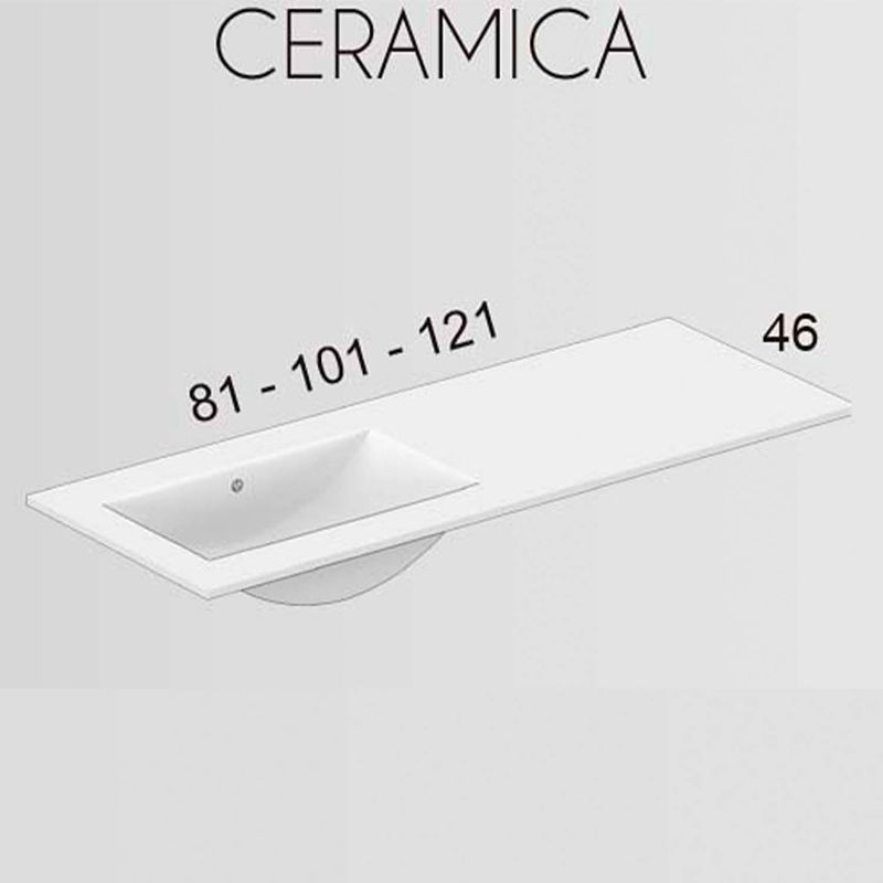 Mueble de baño CARLOTTA suspendido 2 cajones - 2 huecos con lavabo cerámico - Imagen 5