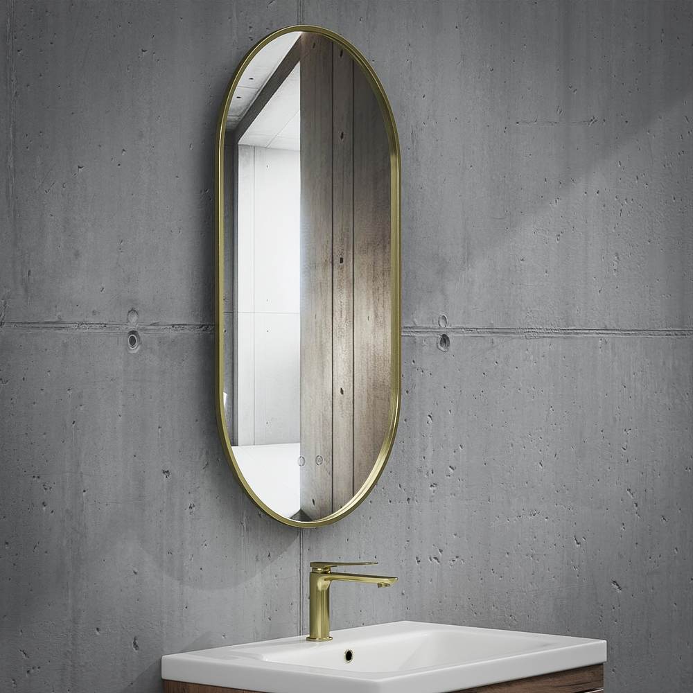 Espejo de baño FREYA canto pintado oro con luz LED ambiental - Imagen 2