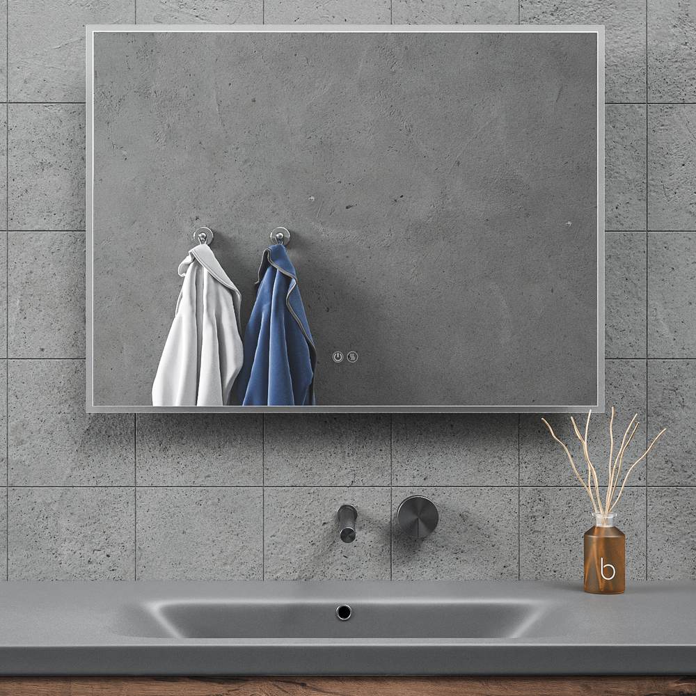 Espejo de baño KOMPLET rectangular con bisel con luz LED frontal y ambiental - Imagen 3