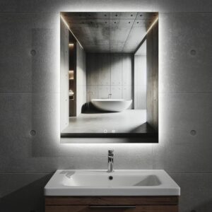Espejo de baño KAYRA  rectangular  con luz LED  ambiental