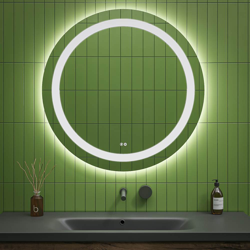 Espejo de baño MIRAK redondo con luz LED frontal