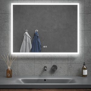 Espejo de baño ORION  con marco termoplastico con luz LED frontal