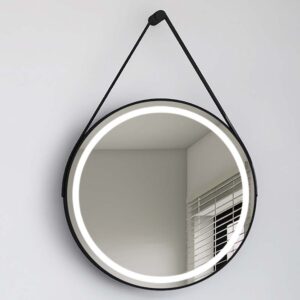 Espejo redondo LEATHER con LED perimetral