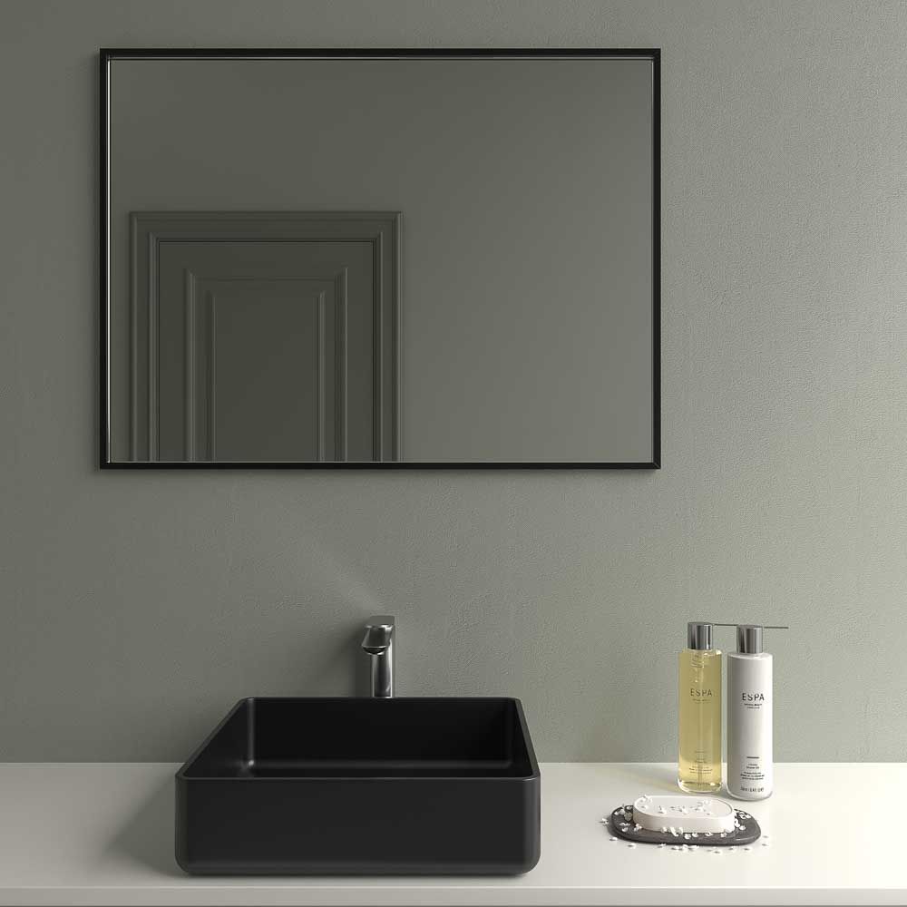 Espejo rectangular LICEO sin luz marco aluminio NEGRO