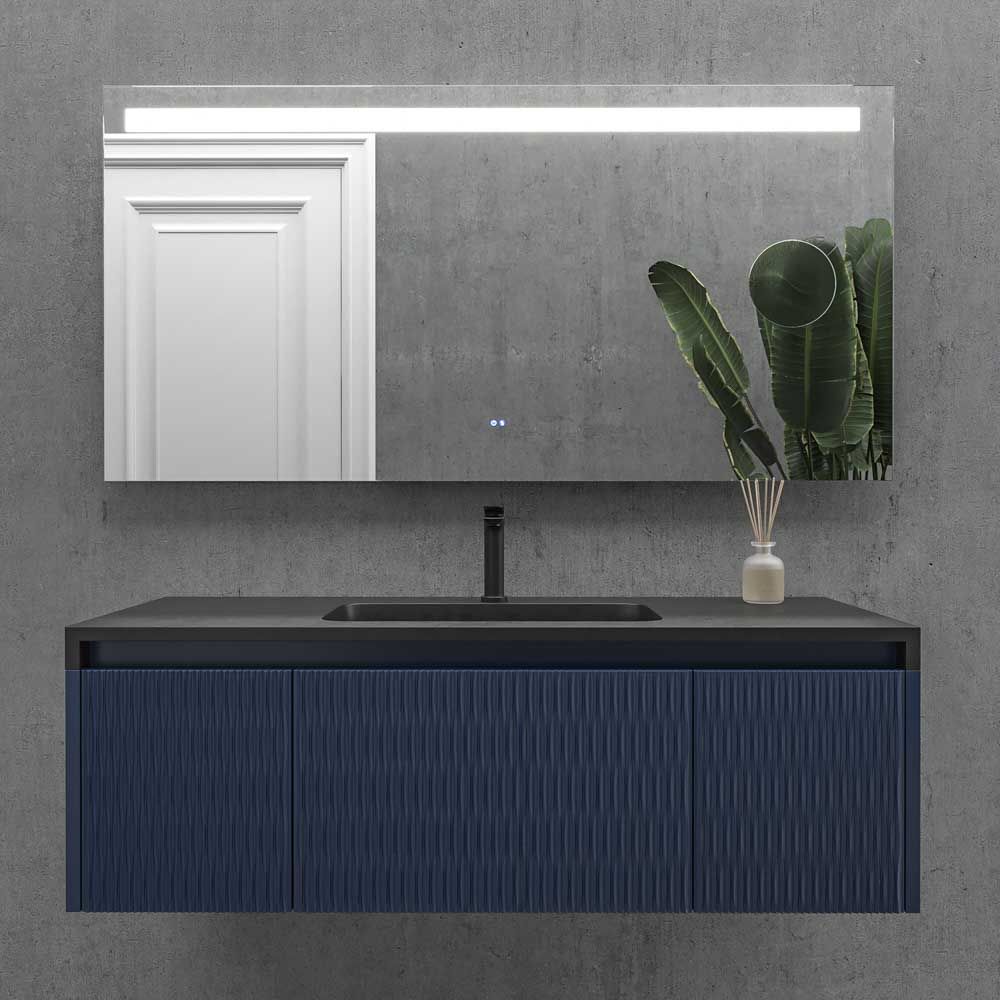 Espejo a medida ASSEN con luz led frontal superior . Altavoces. Anti vaho. Espejo aumento. Reloj - Imagen 2