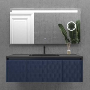 Espejo a medida ASSEN con luz led frontal superior . Altavoces. Anti vaho. Espejo aumento. Reloj