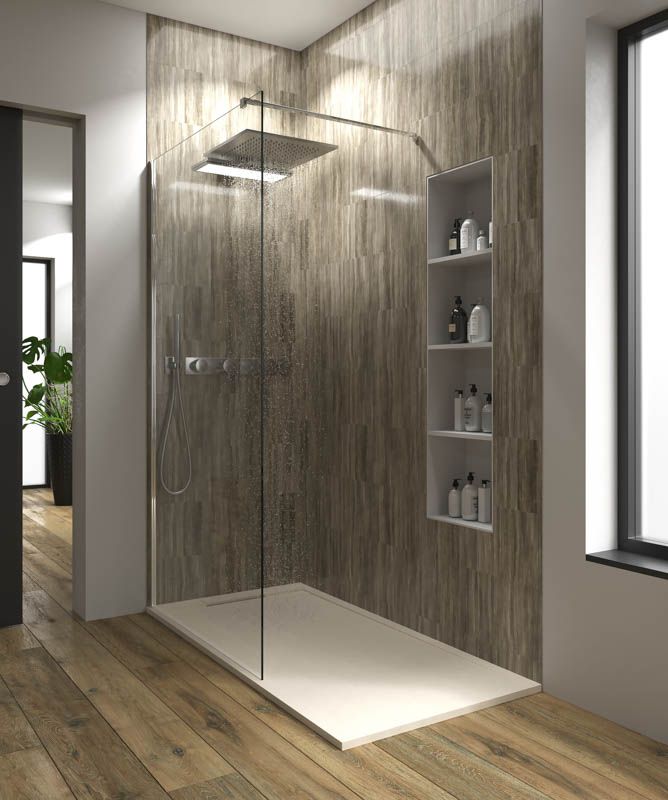 Plato ducha resina enmarcado SYSTEM Crema - colores a elegir - textura pizarra - antibacteriano y antideslizante - Imagen 4