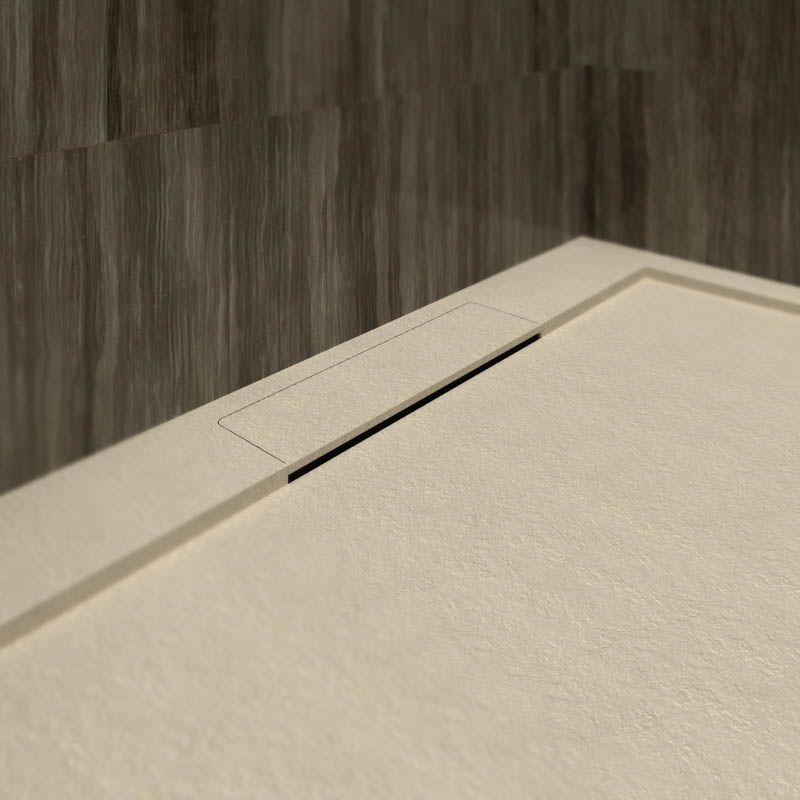 Plato ducha resina enmarcado SYSTEM Moka - colores a elegir - textura pizarra - antibacteriano y antideslizante - Imagen 2