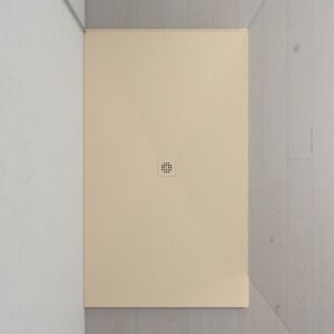 Plato ducha resina Extragrande XXL con textura pizarra y antideslizante CREMA Ral  1013