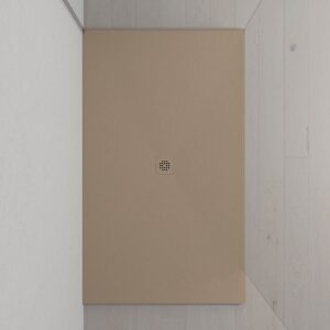 Plato ducha resina Extragrande XXL con textura pizarra y antideslizante MOKA Ral  1019