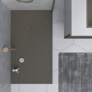 Plato ducha de resina AGAPE Opalo y otros colores exclusivos - con textura pizarra - antibacteriano y antideslizante